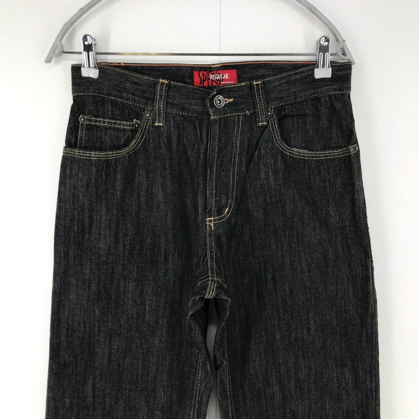 Springfield Damen Jeans in normaler Straight-Fit-Passform, Dunkelgrau, Größe W29 L34