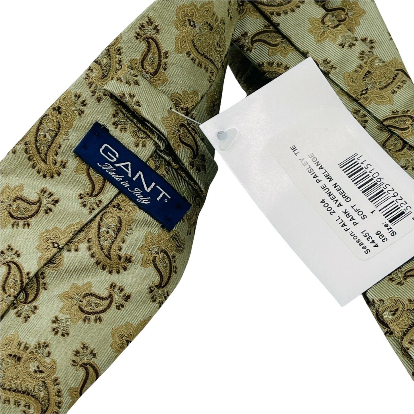 GANT Grey Ornamented 100% Silk Handsewn Tie Made in Italy