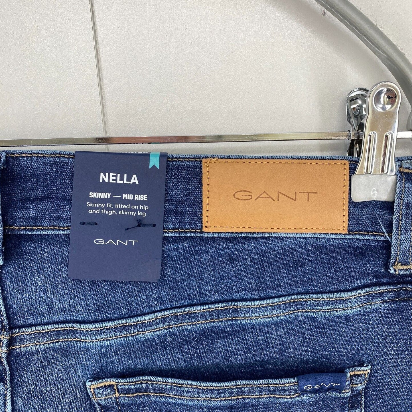 GANT NELLA Women Blue Mid Rise Skinny Fit Jeans Size L W32 L30