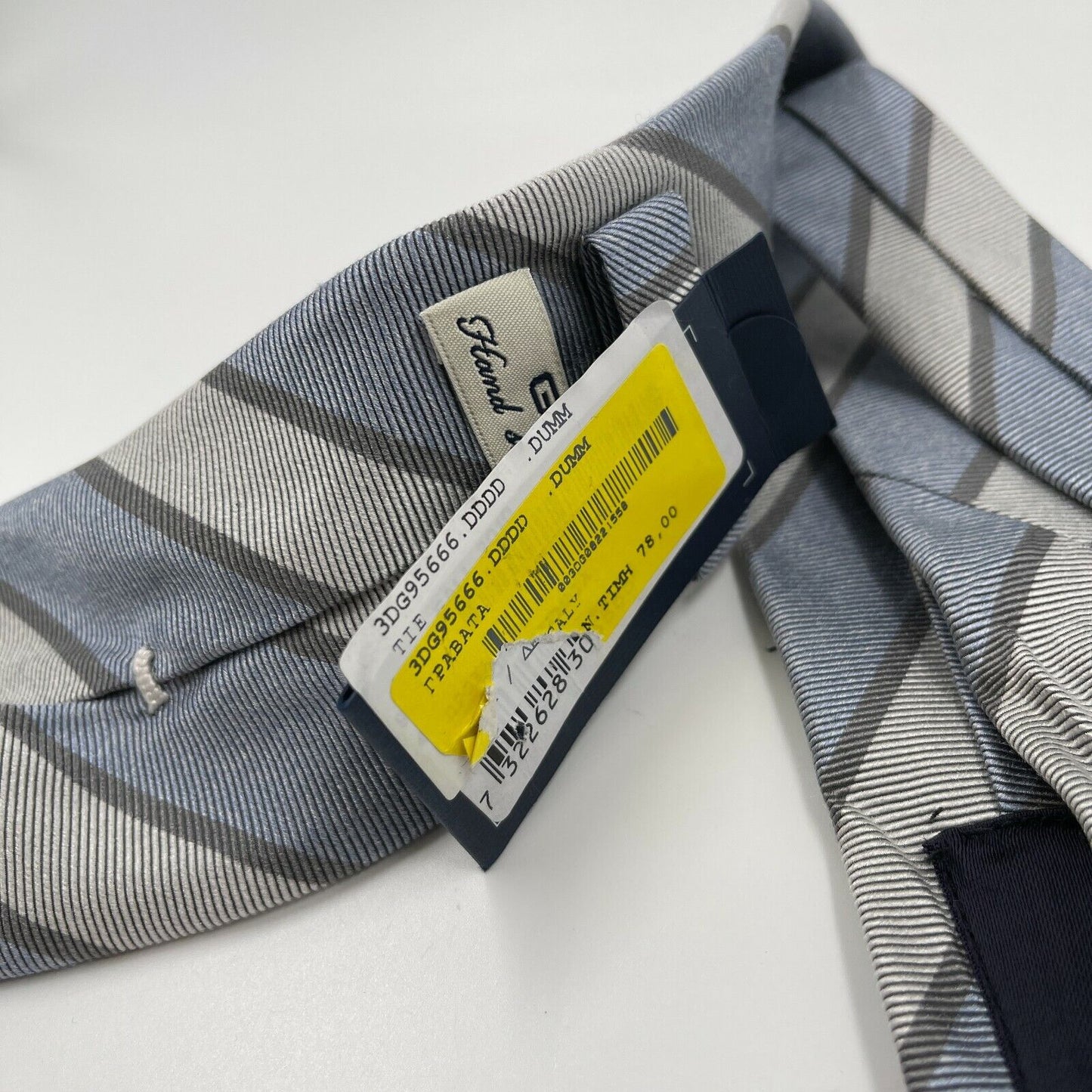 GANT Blue Grey Striped 100% Silk Tie Hand Sewn In Italy