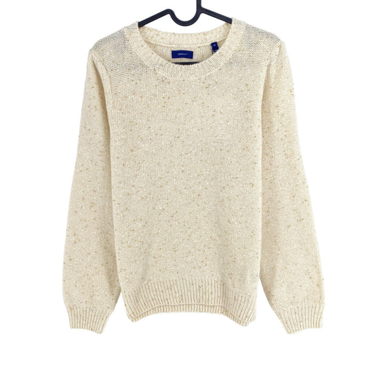 GANT Beige Sparkling Crew Neck Jumper Sweater Size M