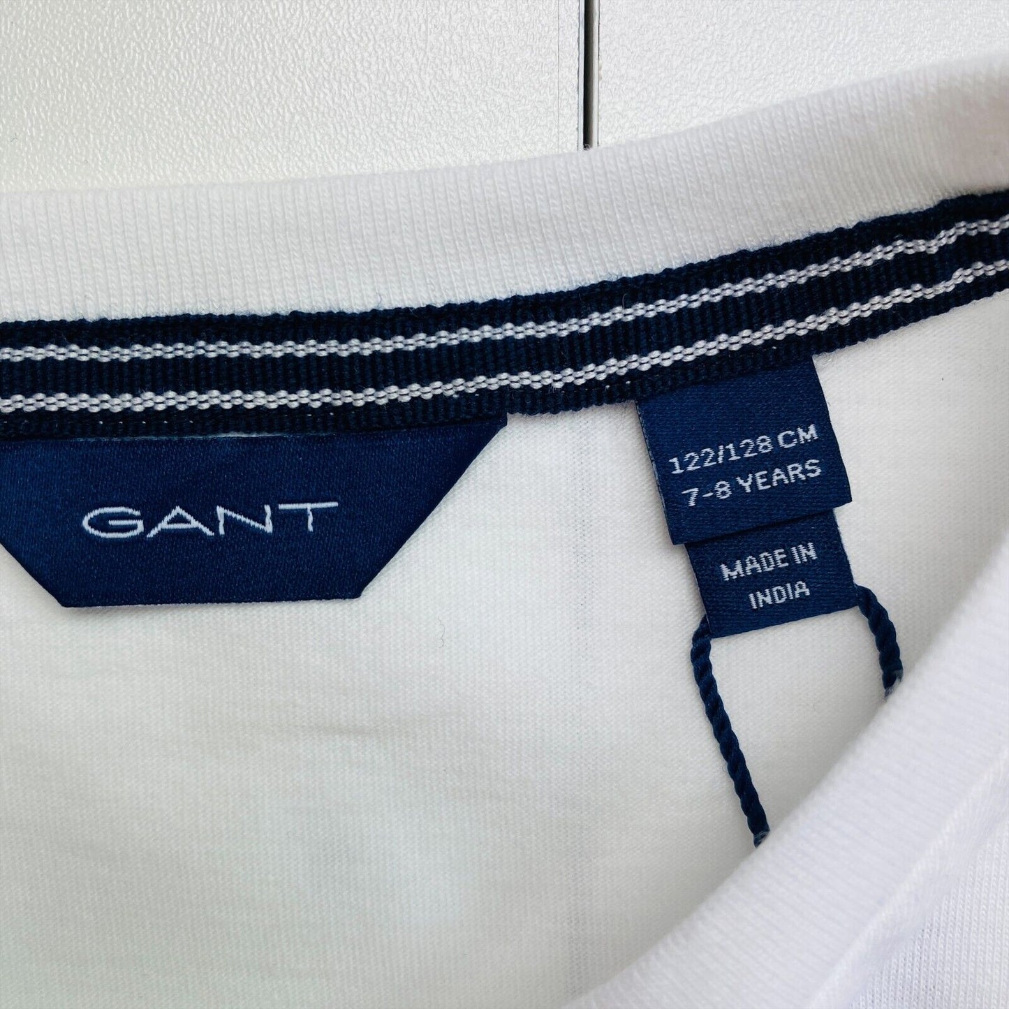 GANT Kids White Original Crew Neck T-shirt Taille 7 - 8 ans 122/128 cm