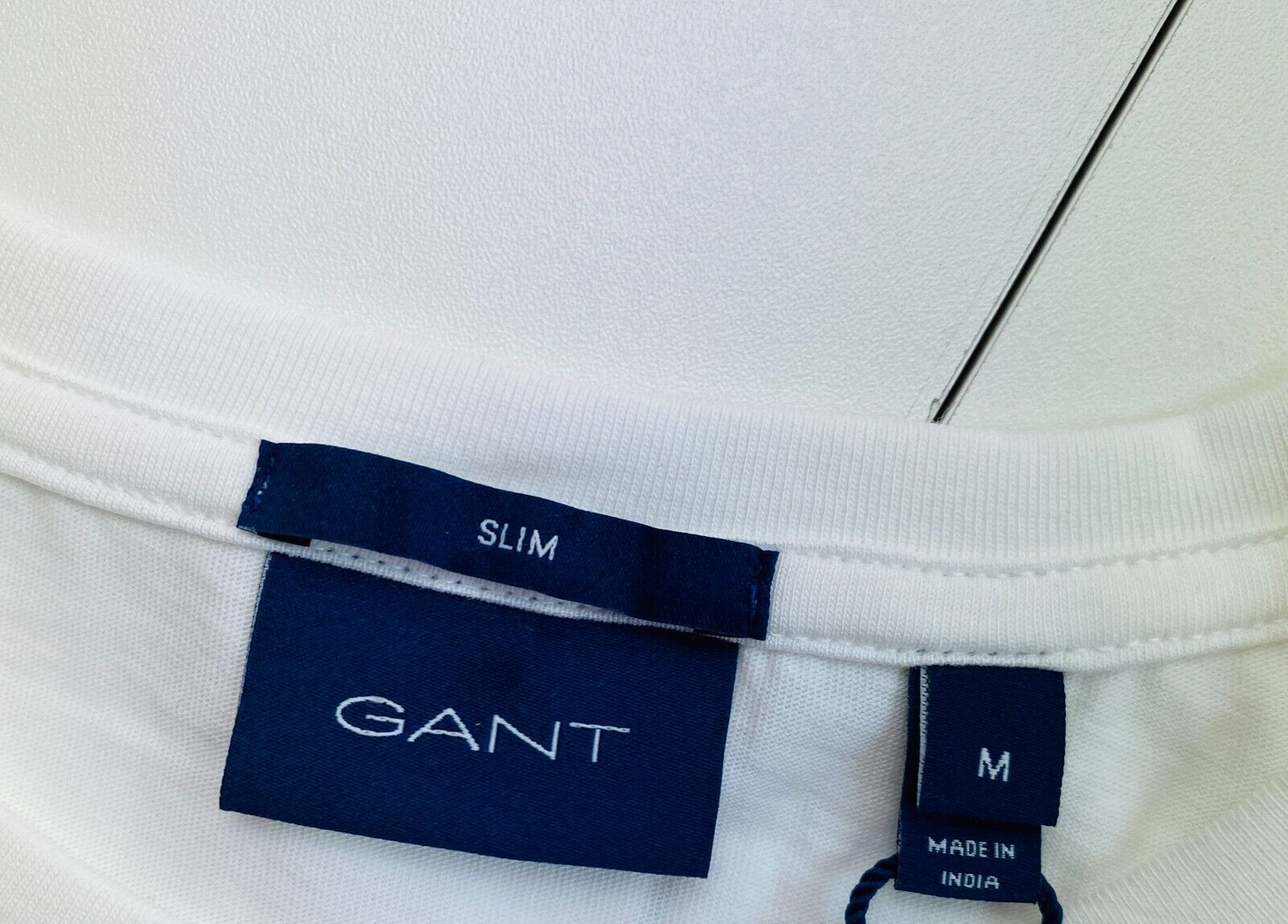 GANT White Original Slim Fit Crew Neck T Shirt Size M