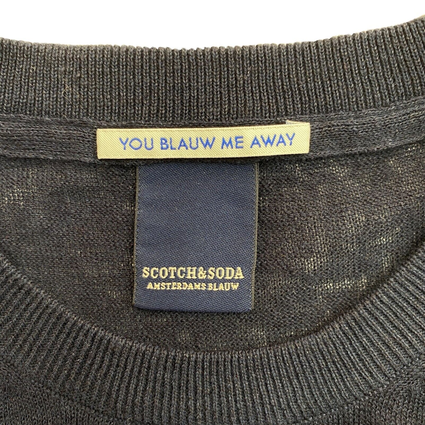 SCOTCH & SODA Navy Blue Linen Cotton Sweater Jumper Pullover M 2XL