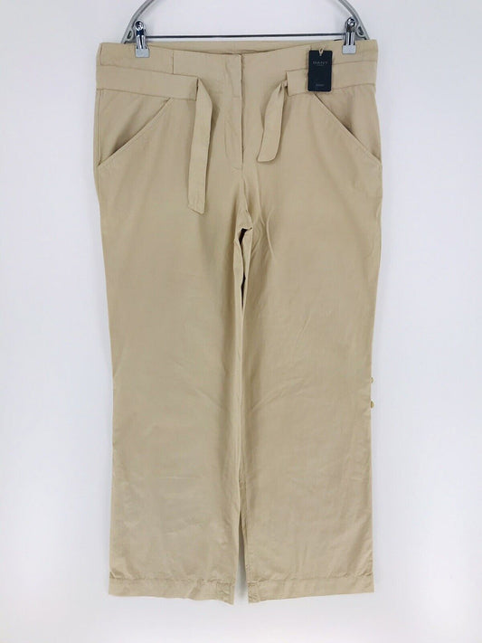 RRP €135 GANT Women Beige Wide Leg Fit Trousers Size EUR 40 US 10 UK 14