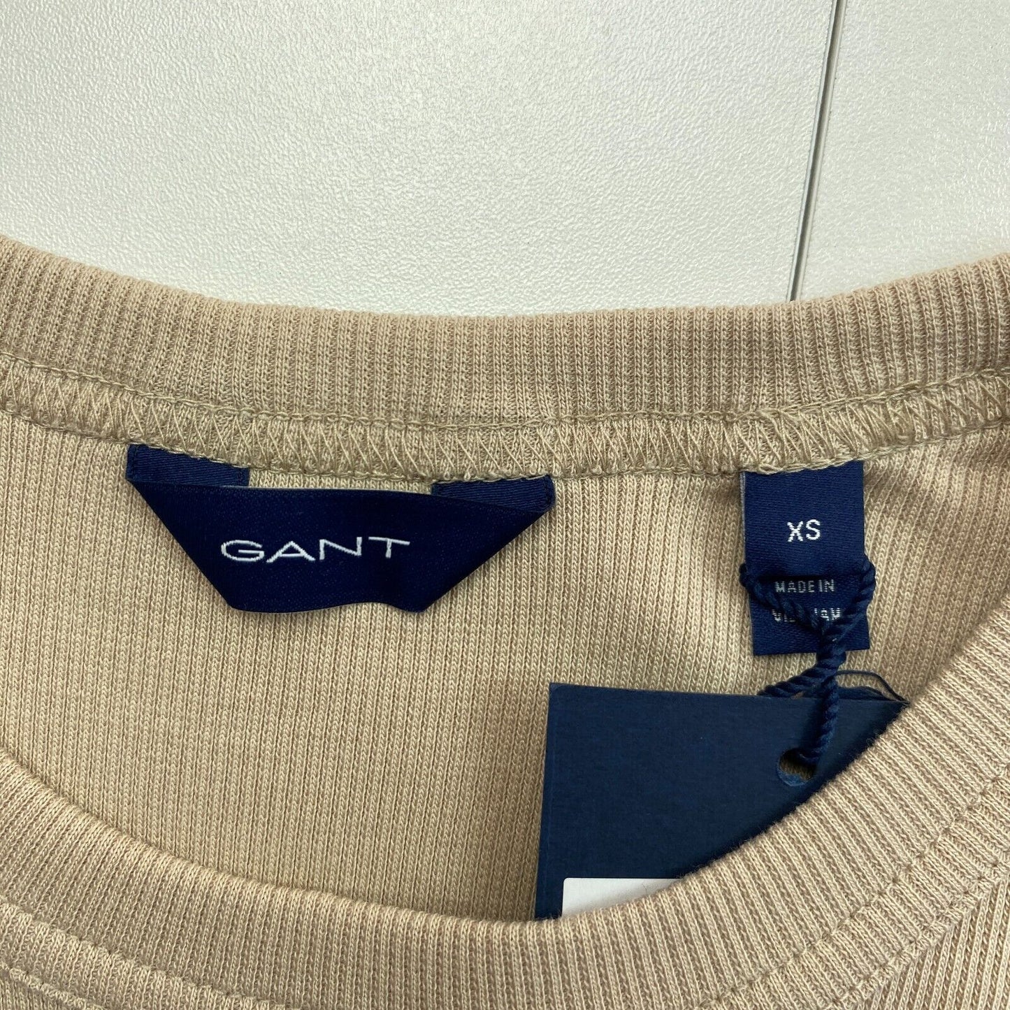 GANT – Tanktop mit hohem Kragen und Rippenmuster, Größe XS, Braun