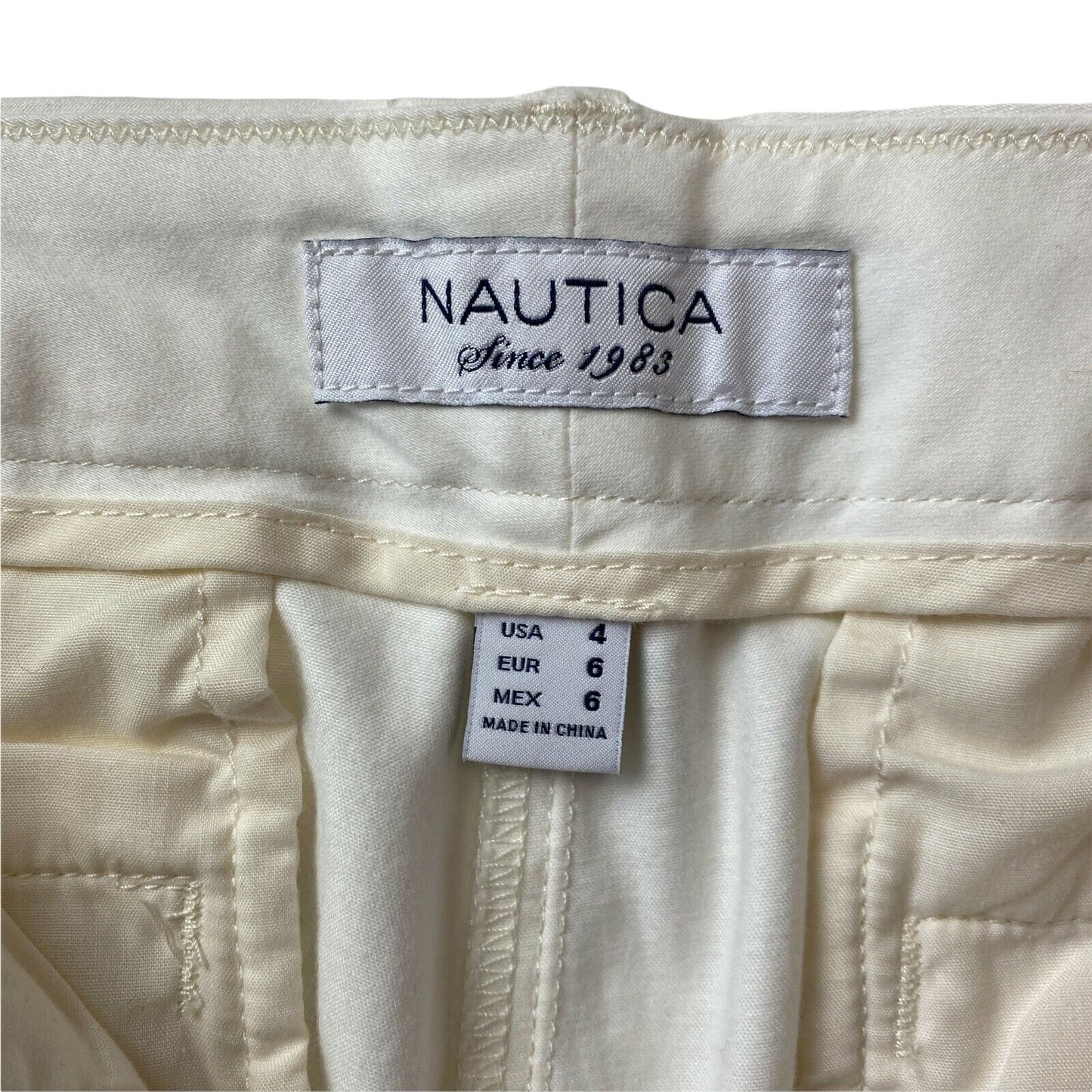 NAUTICA Damen-Hose in Skinny-Fit, weiß, Größe US 4 W30