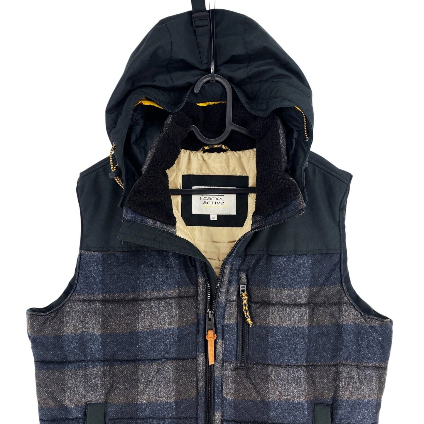 CAMEL ACTIVE Men Navy Blue Hooded Padded Vest Waistcoat Size EU 52 UK/US 42