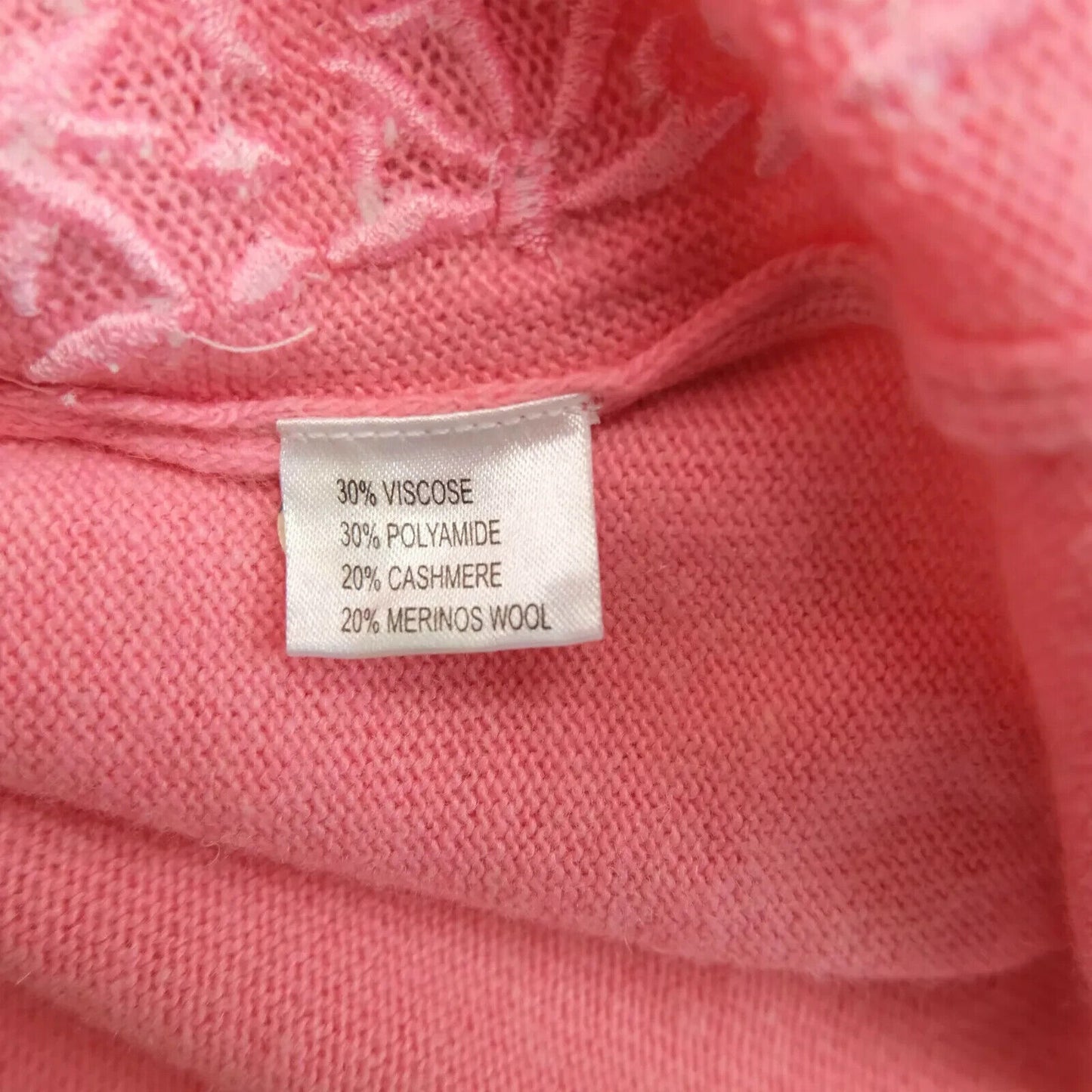 LANEROSSI Pink Crew Neck Wool Cashmere Cardigan Size 4 - XL