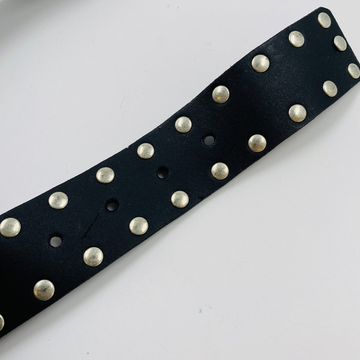 Teddy Smith Black With Studs Leather Belt Size 85 cm 34 in.