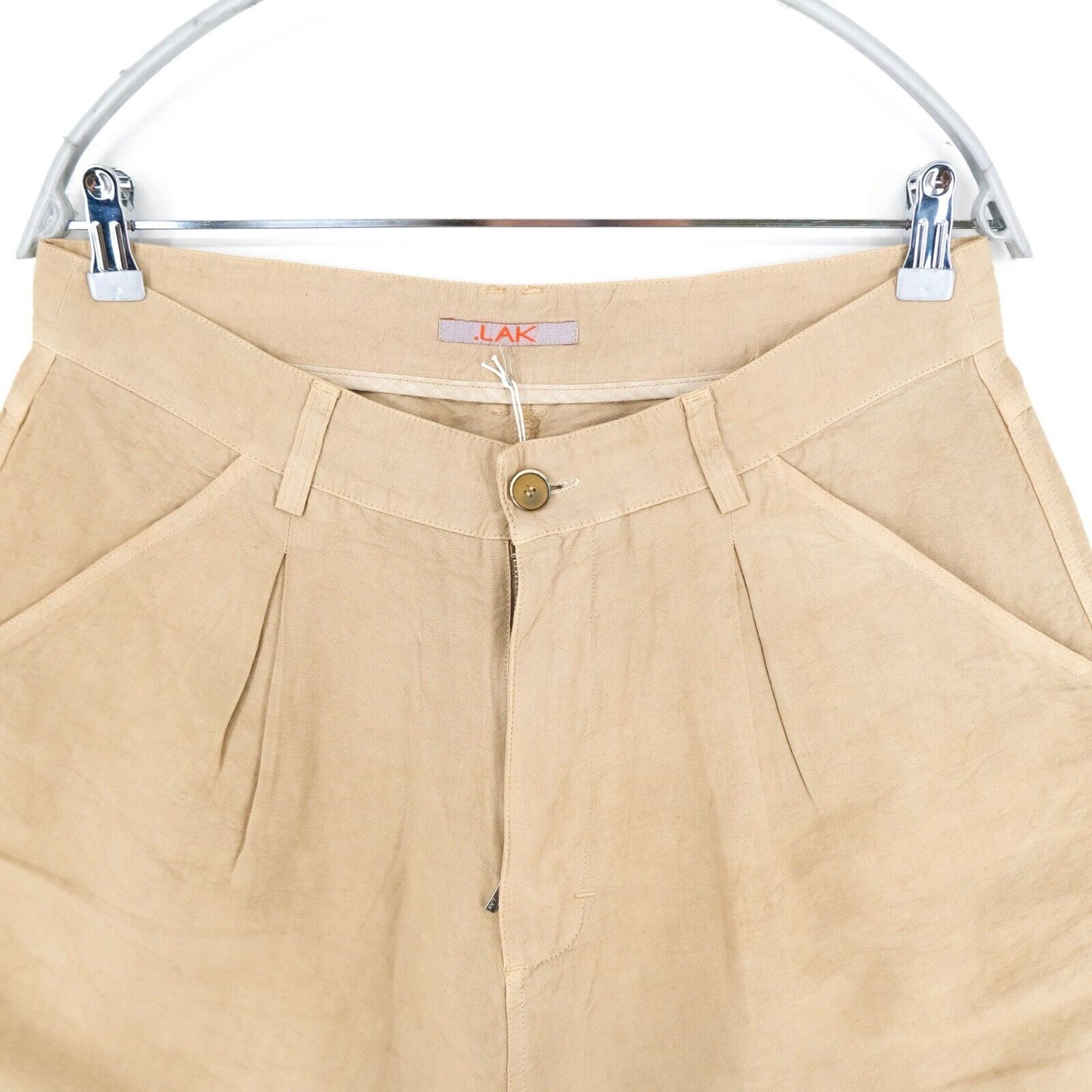 LAK Light Brown Cotton Linen Blend Bermuda Shorts Size 38 40 42