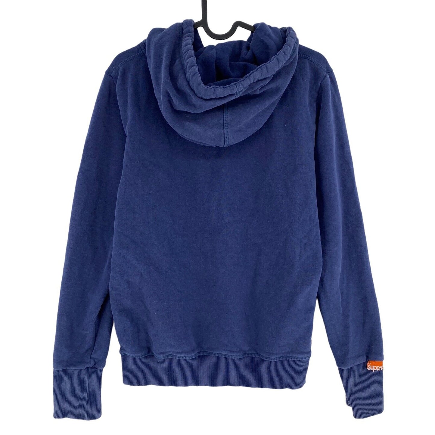 SUPERDRY Bleu Marine Mélange de Coton Pull à Capuche Pull Taille S