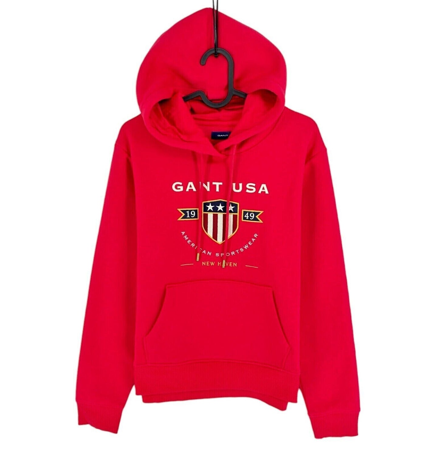 GANT Rose Rouge Bannière Bouclier Sweat À Capuche Pull Jumper Taille XS