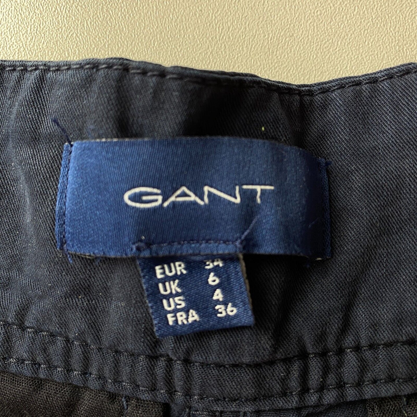 GANT Femmes Bleu Foncé Coupe Décontractée Short Ceinturé Taille EUR 34 UK 6 US 4 W24