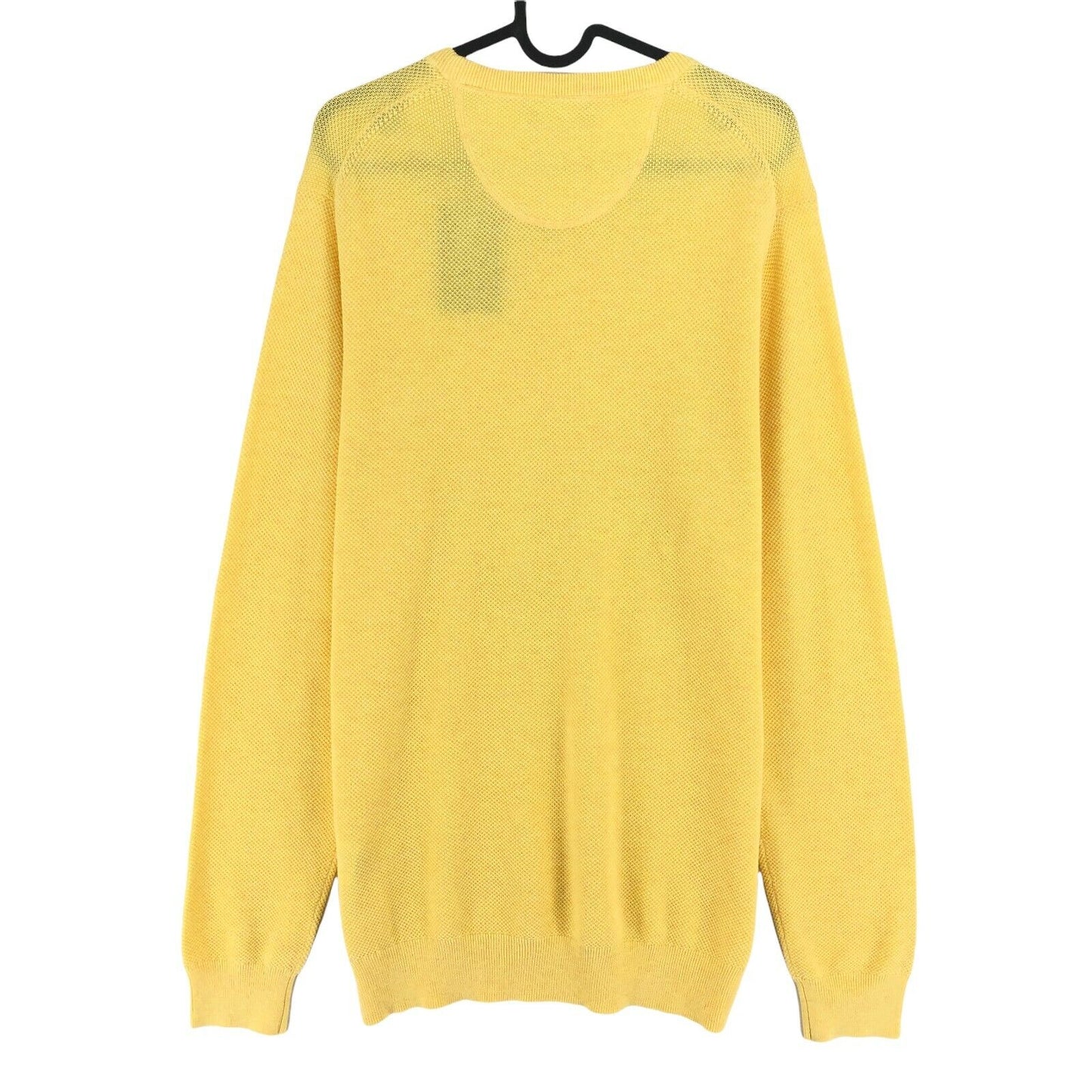 GANT Yellow Crew Neck 100% Cotton Pique Sweater Jumper Size L