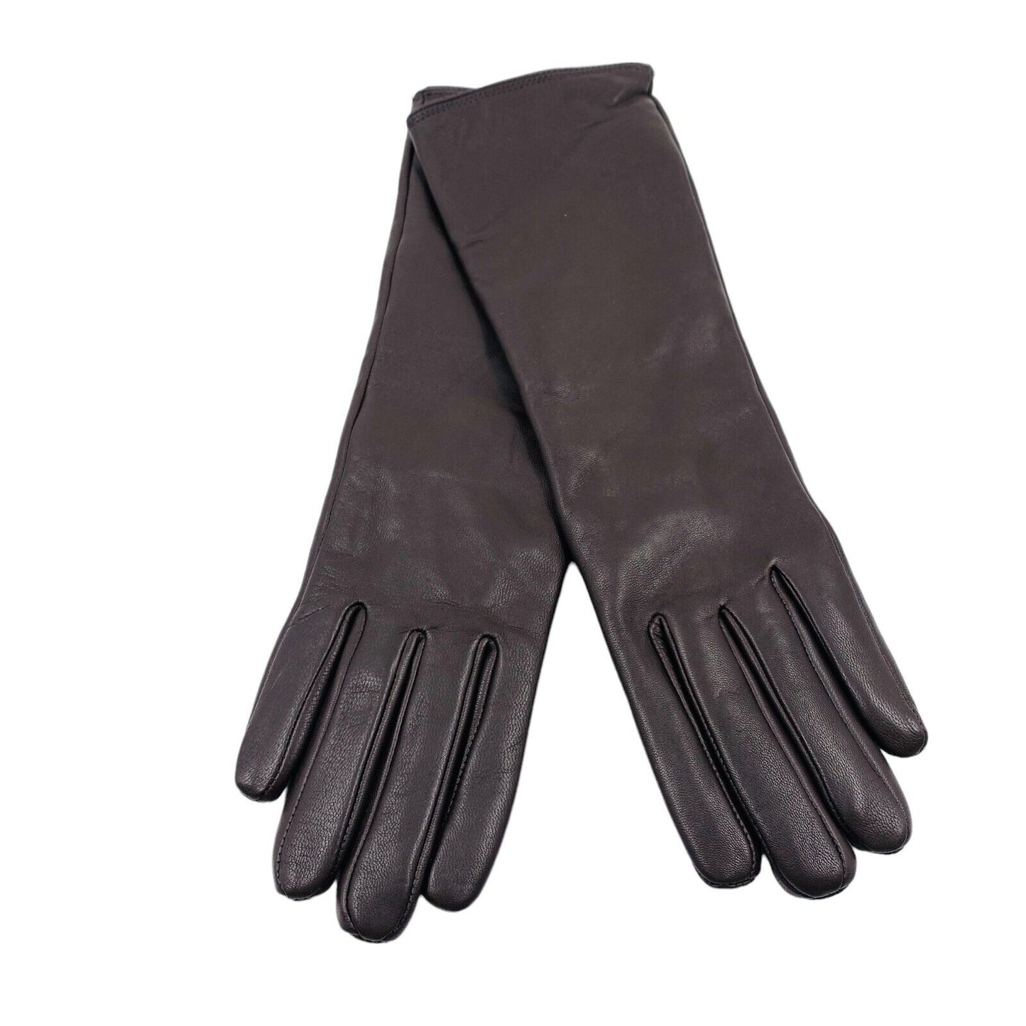 Gants femme GANT marron foncé longs 100% cuir taille S