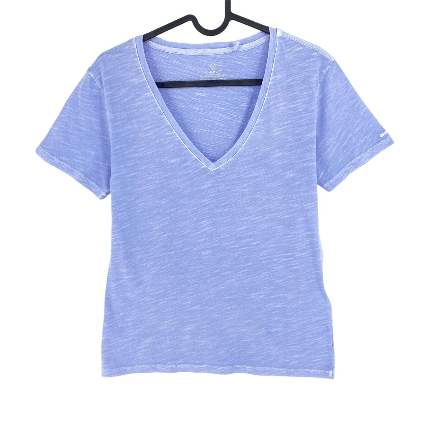 GANT T-Shirt mit V-Ausschnitt, blau, sonnenverblasst, Größe L