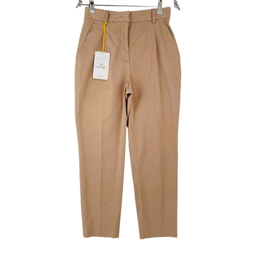 Manuel Ritz Women Brown Stretch Regular Straight Fit Dress Trousers IT 40 W26