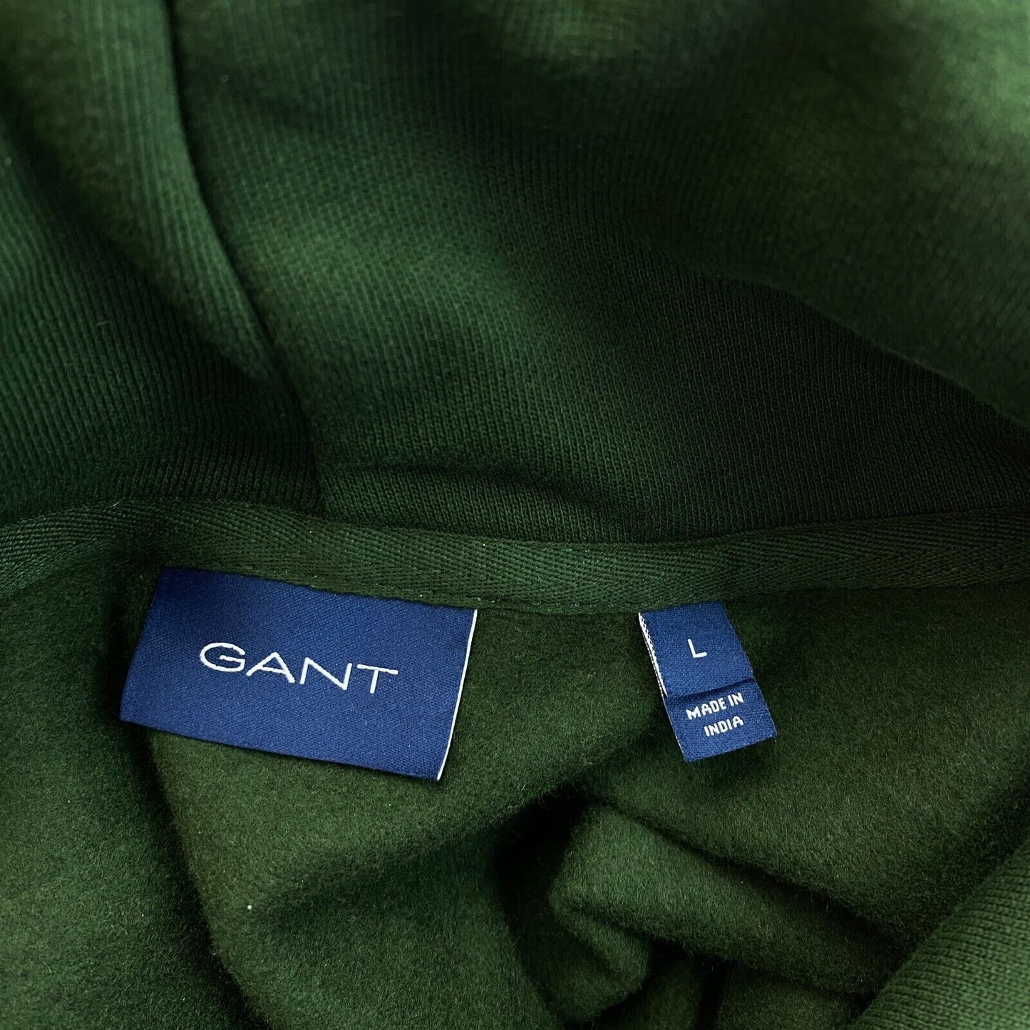 GANT Men Dark Green Tonal Archive Shield Hoodie Sweater Pullover Jumper Size L