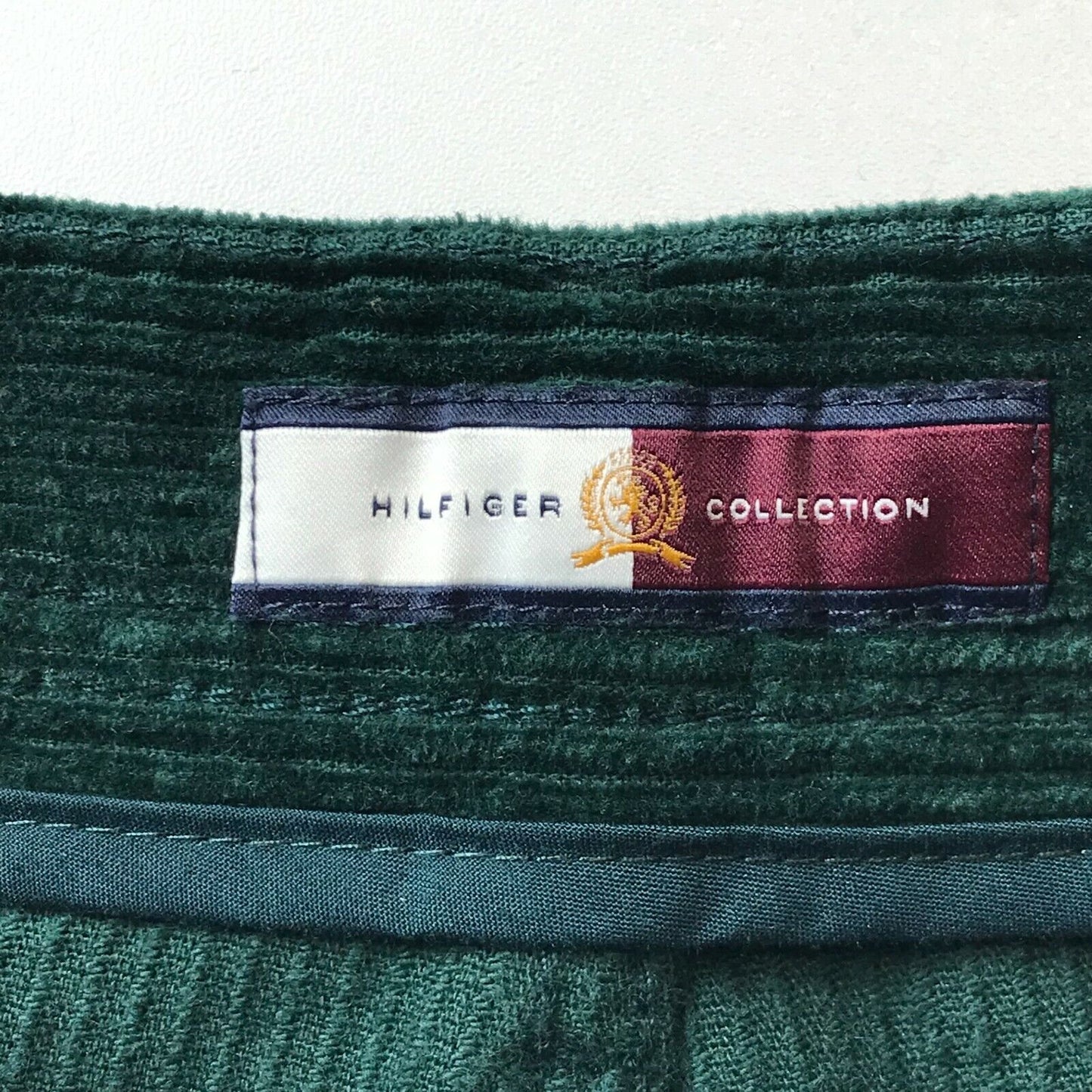 Tommy Hilfiger Collection Dark Green Regular Straight Fit Corduroy Trousers W32