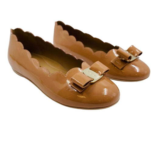 SALVATORE FERRAGAMO Girls Brown Leather Flat Shoes EU 32 UK 12 US 13