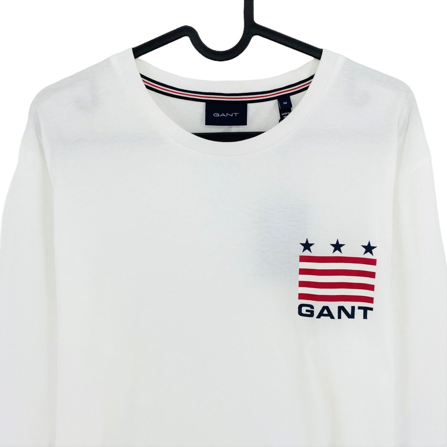 GANT White Retro Shield Long Sleeves Crew Neck T Shirt Size S