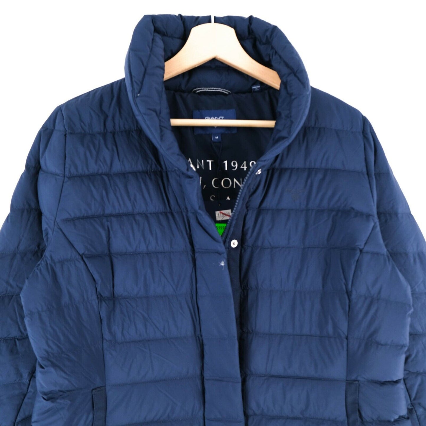 GANT Navy Blue Padded Classic Lightweight Down Long Jacket Coat Parka Size M