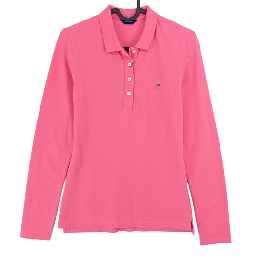 GANT Pink Original Long Sleeves Pique Polo Shirt Size XS