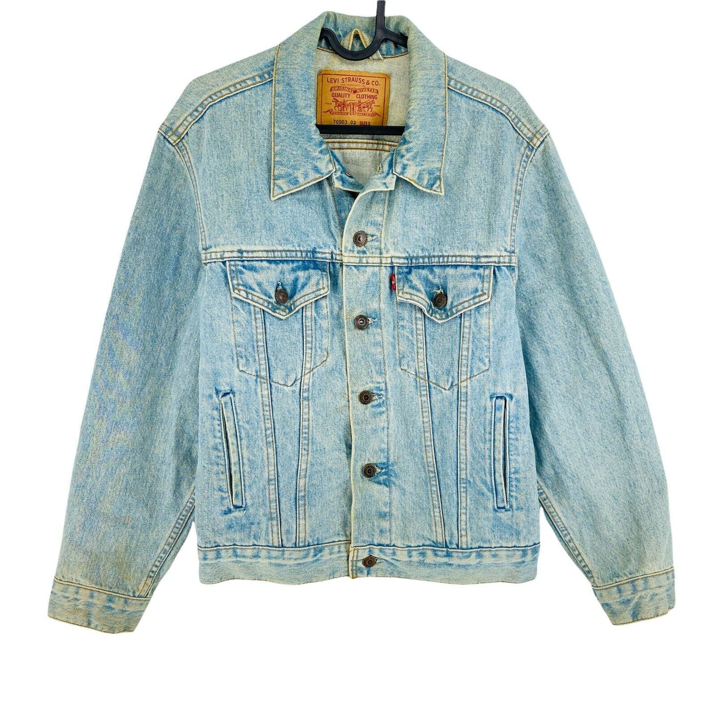 Levi’s 70503 Light Blue Vintage Denim Jeans Rider Trucker Jacket Size S