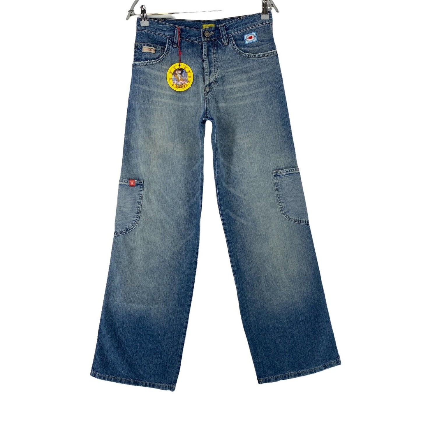 YES LONDON Damen Blau Lockere Retro-Jeans mit weitem Bein EUR 40 W26