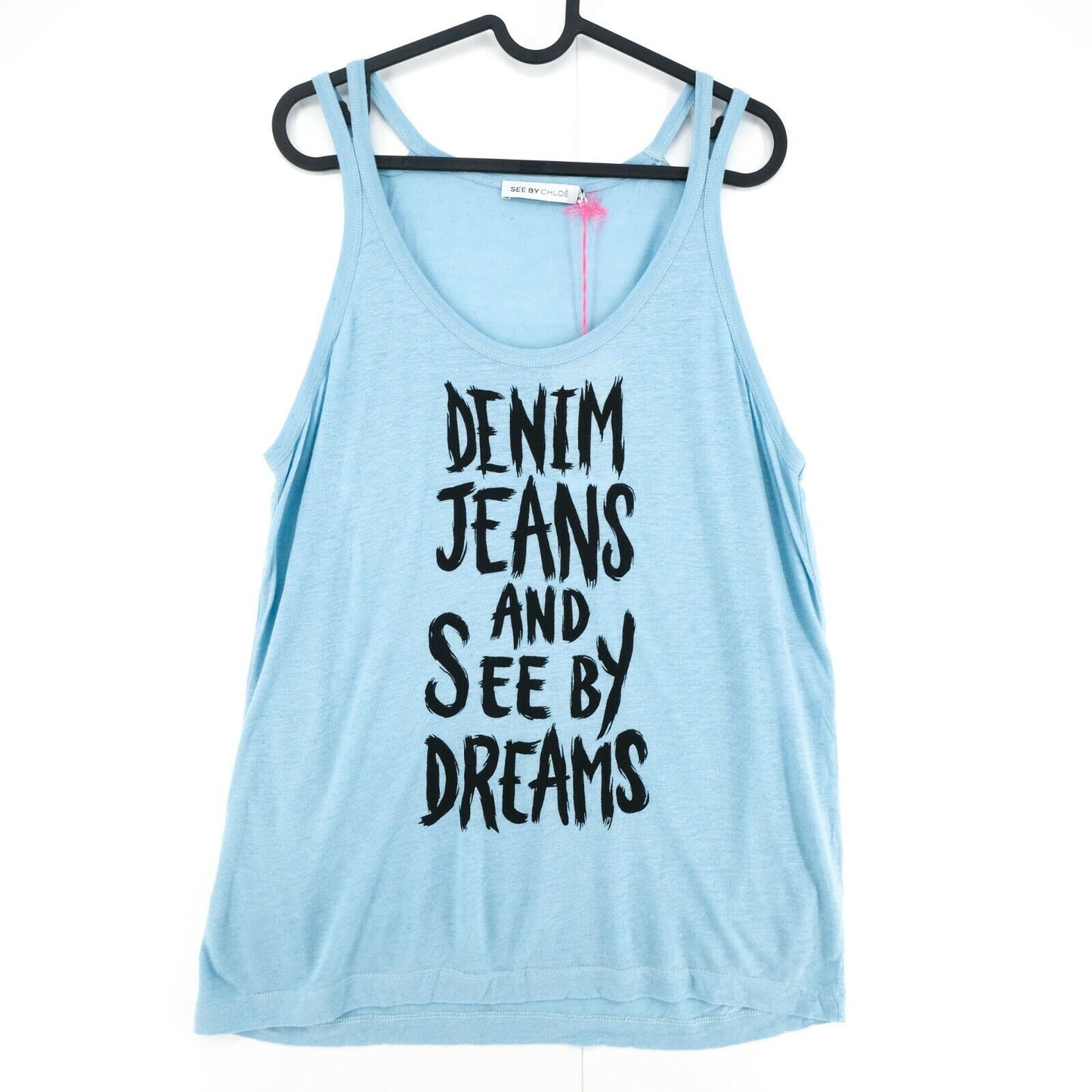 SEE By CHLOE Blaues Tanktop T-Shirt Größe EU 40 UK 12 US 10 EU 44 UK 16 US 14