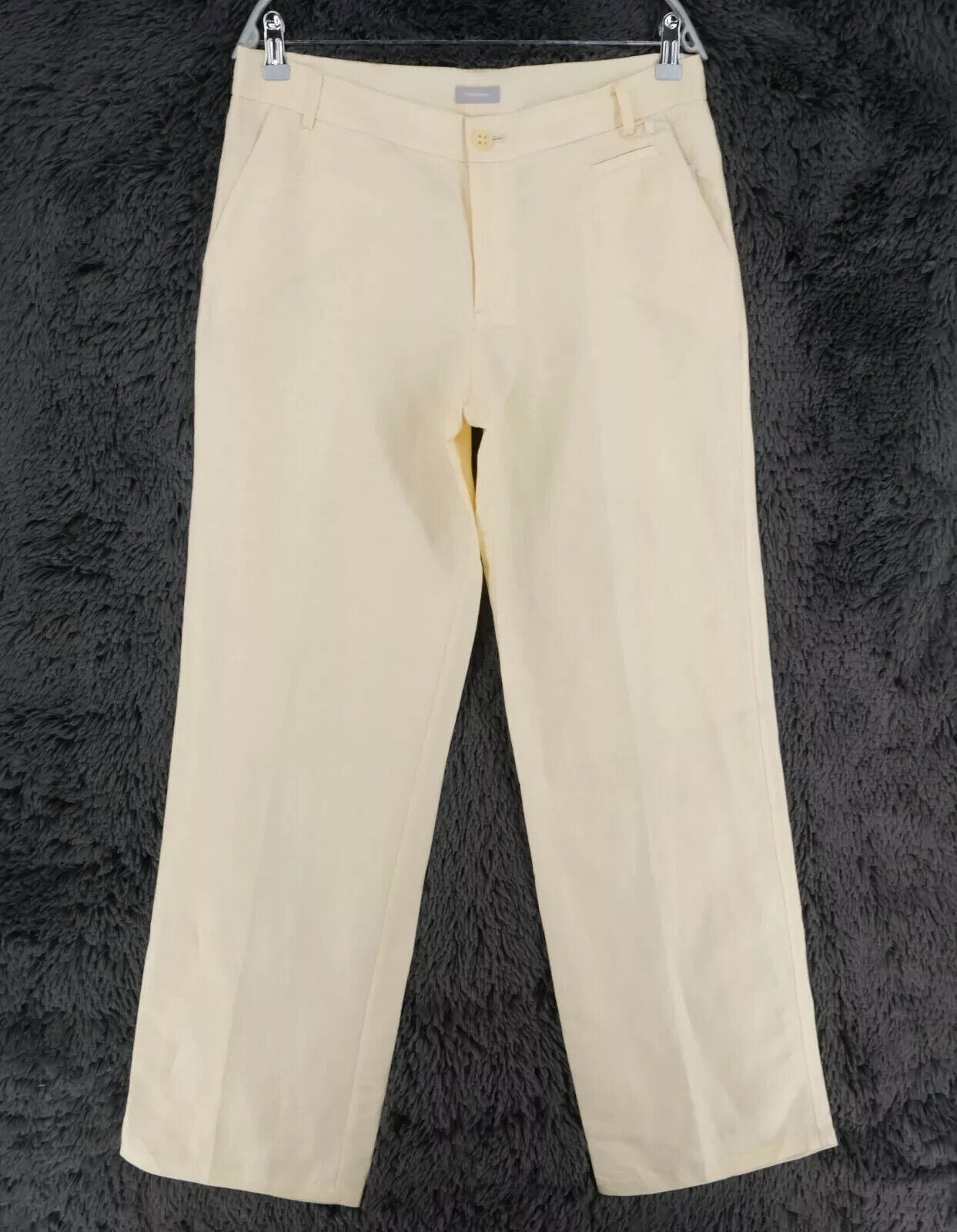 STEFANEL Beige Regular Wide Leg Fit Linen Blend Trousers Size EU 36 US 4 W29