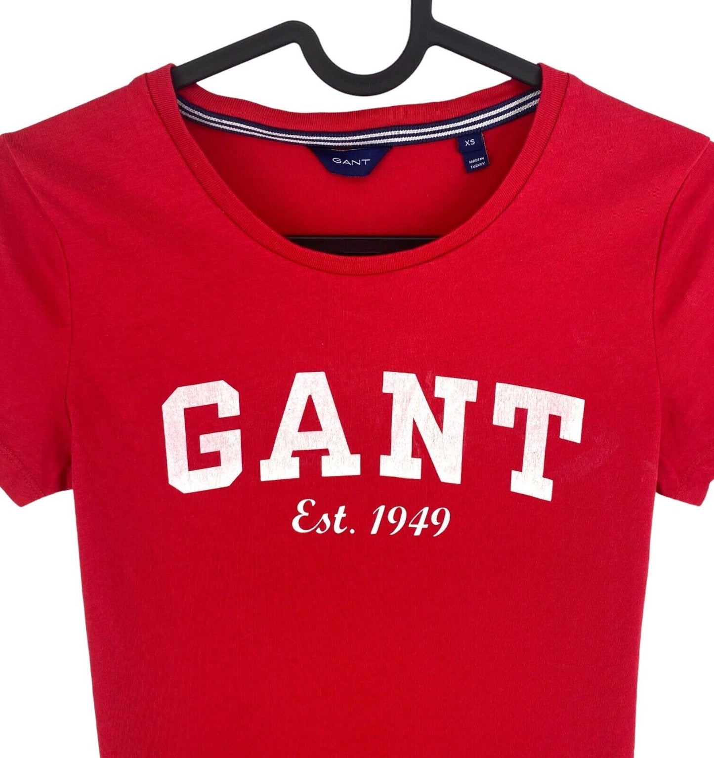 GANT Women Red Logo Crew Neck Short Sleeves T Shirt Size XS