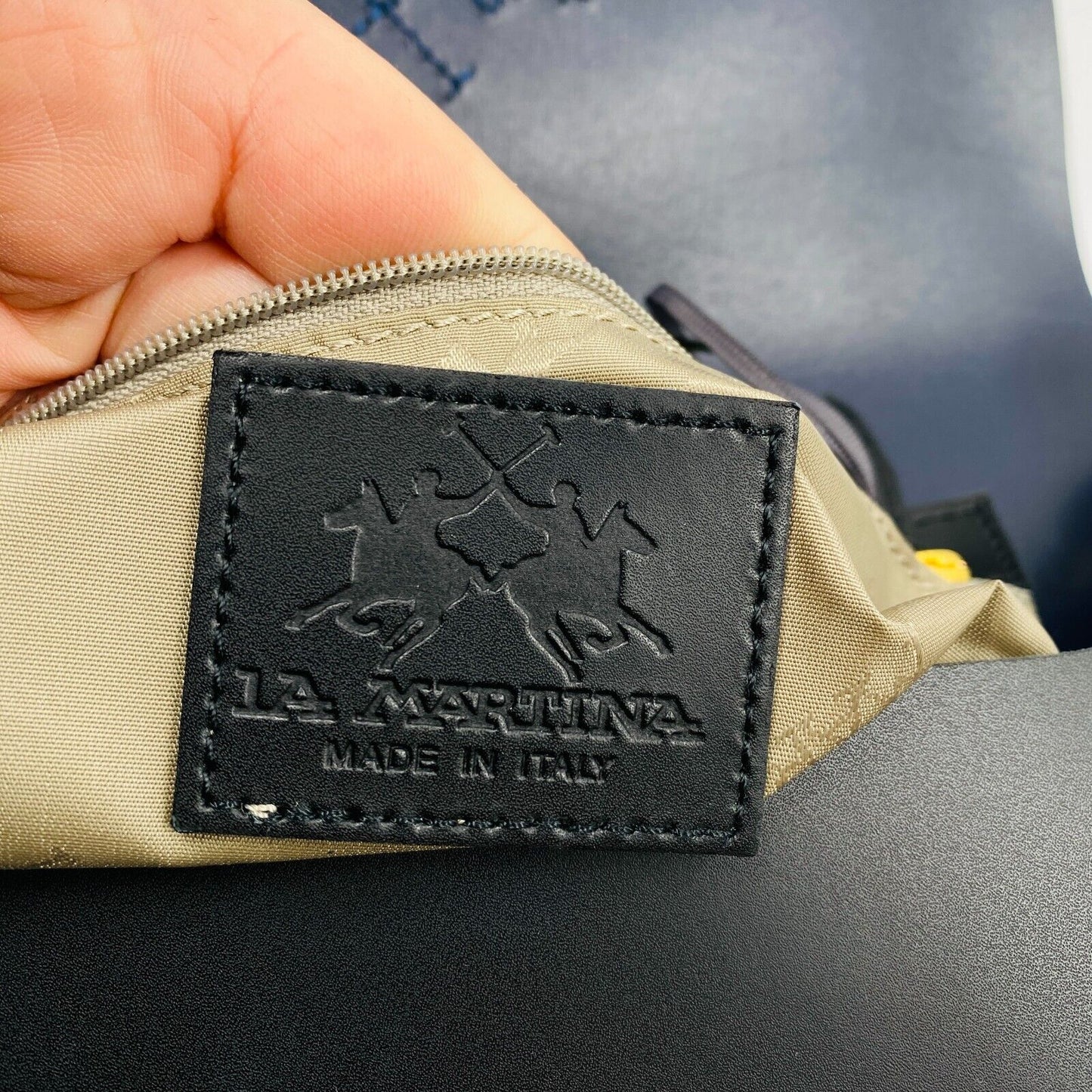 La Martina – Umhängetasche, Handtasche, 100 % Leder, Schwarz