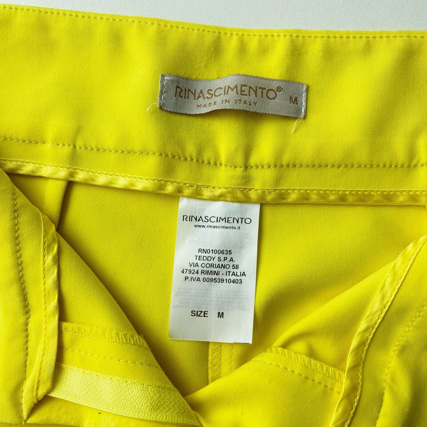 RINASCIMENTO Women Yellow Regular Fit Belted Dress Trousers Size M W29