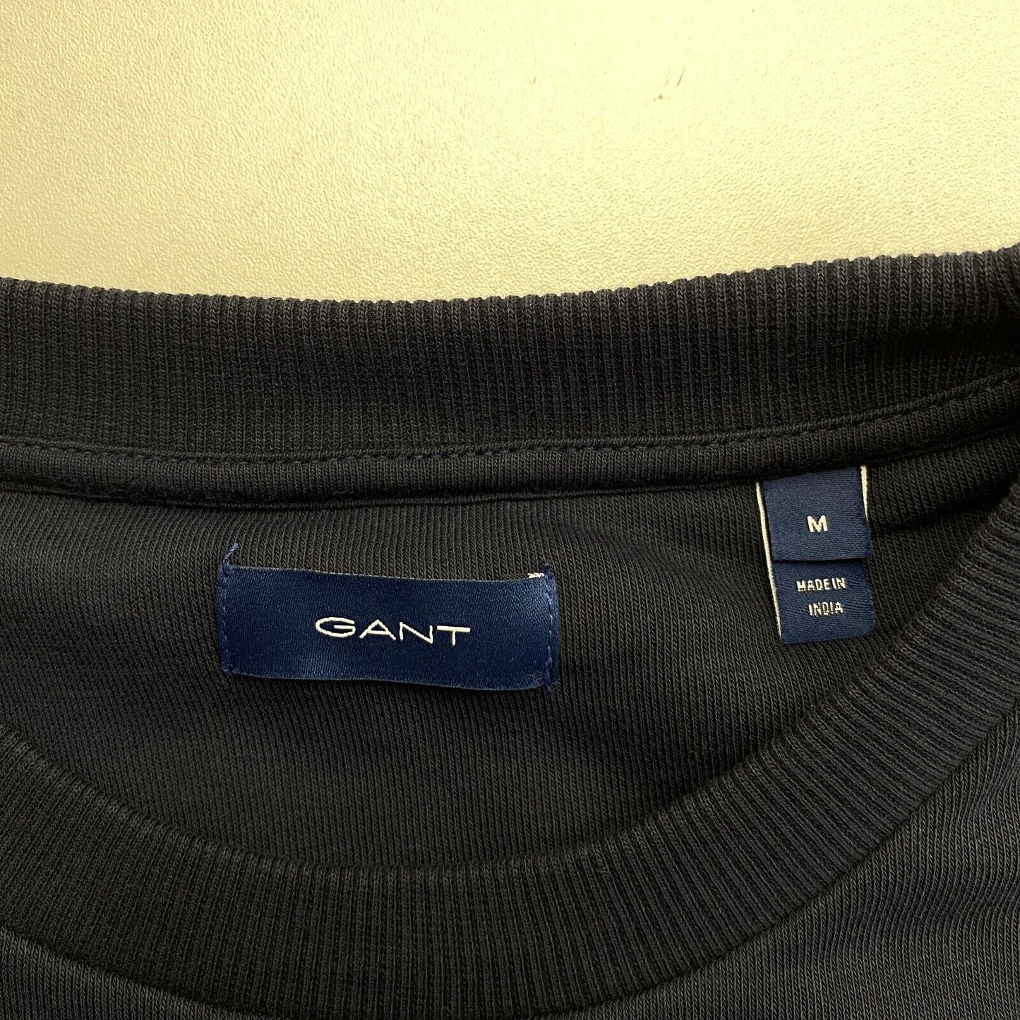 GANT Women Navy Blue Tonal Archive Shield Crew Neck Sweater Jumper Size M