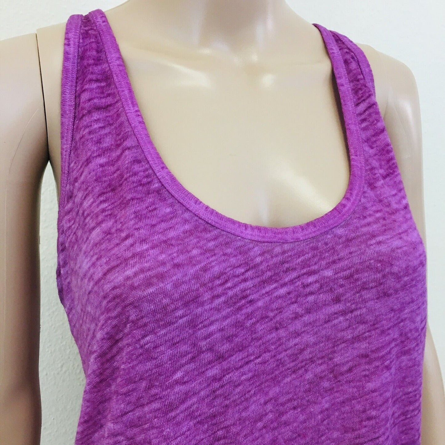 ZARA 100% Linen Purple Tank Top T Shirt Size L