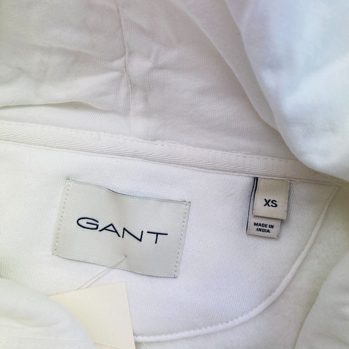 GANT White Relaxed Logo Hoodie Sweater Jumper Size XS