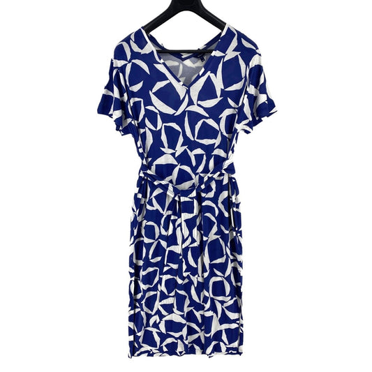 GANT Women Navy Crescent Floral Jersey Belted Dress Size L