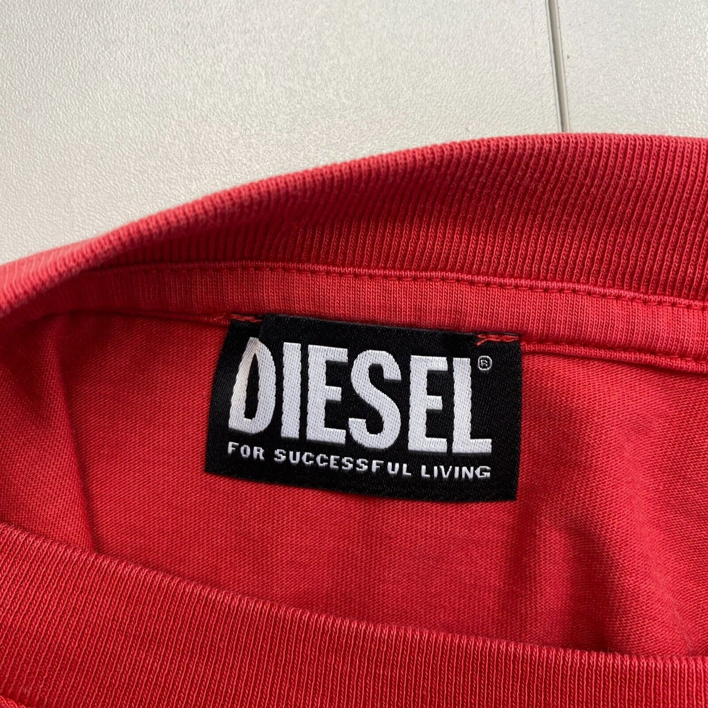 DIESEL Men Red T-WASH-E4 Crew Neck Short Sleeve T Shirt Size 2XL XXL