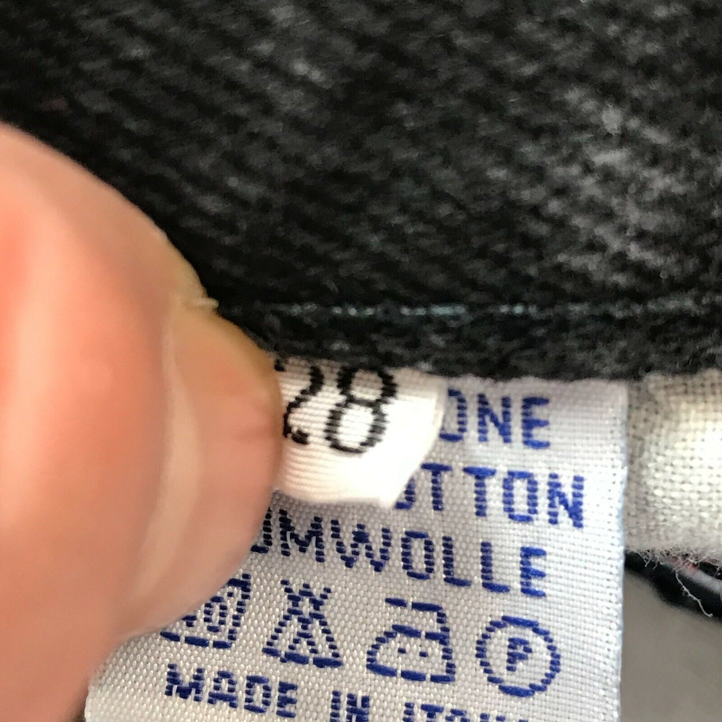 INVICTA Damen Jeans in Dunkelgrau mit normaler, konischer Passform, Größe W28, hergestellt in Italien