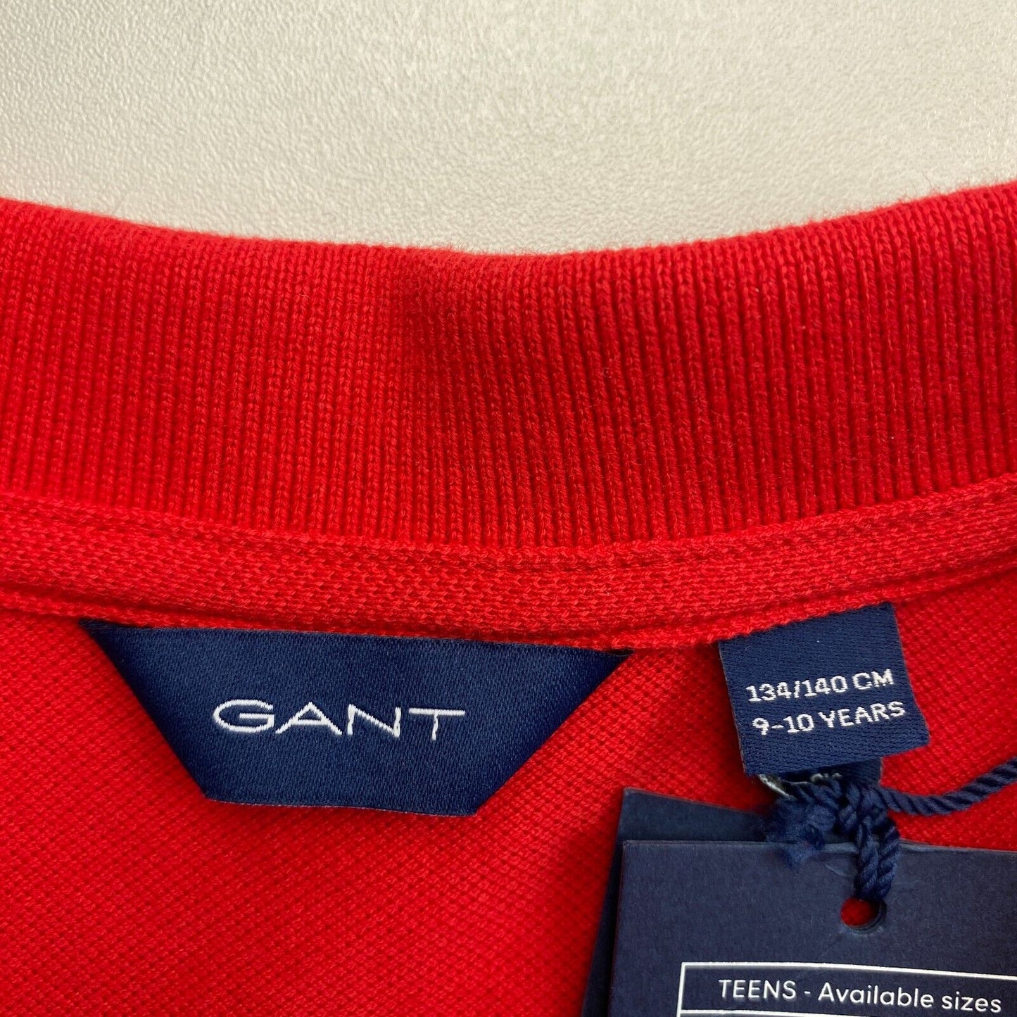 GANT Boys Red Original Pique Polo Shirt Size 9-10 Years 134/140 cm