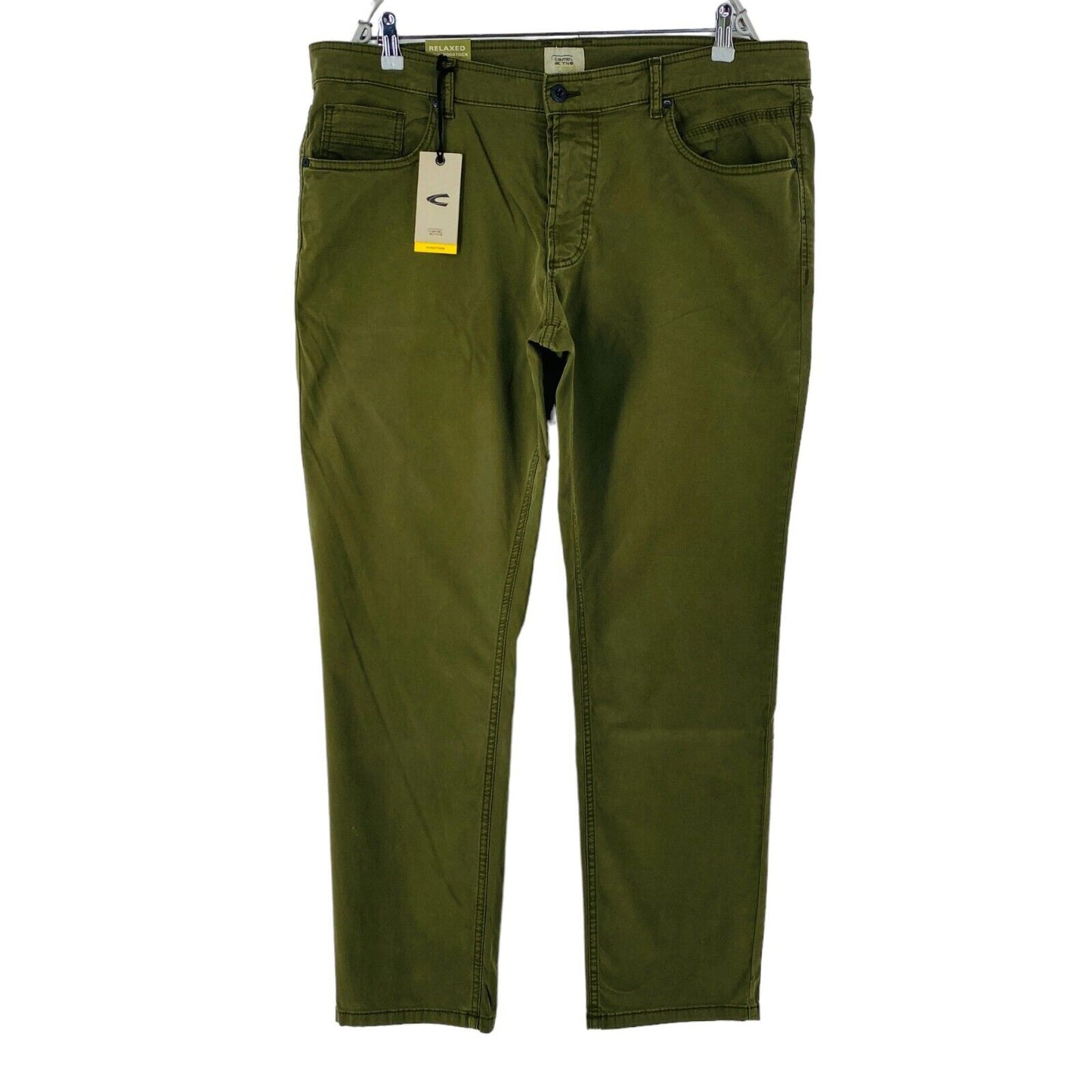 Camel Active WOODSTOCK Dark Green Relaxed Straight Fit Jeans Trousers W40 L32