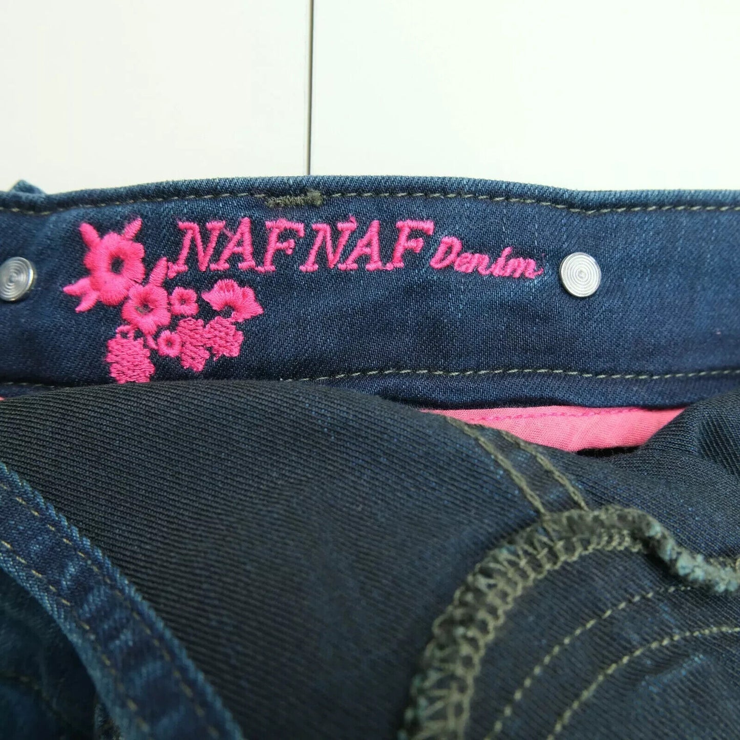 NAF NAF Women Blue Denim Dungarees Slim Fit Jeans Size EUR 40 W30