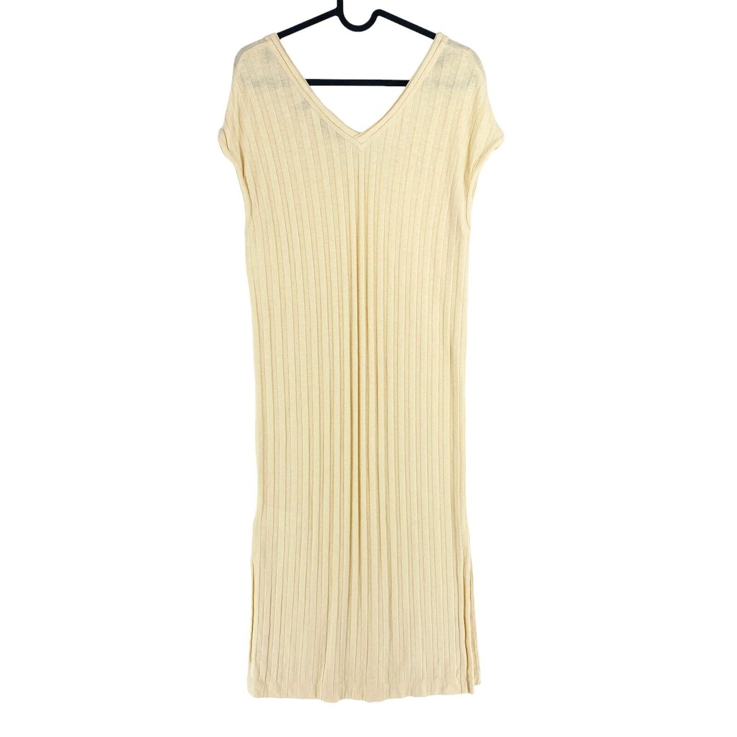 GANT Women Beige Linen Rib Sleeveless V Neck Dress Size XS