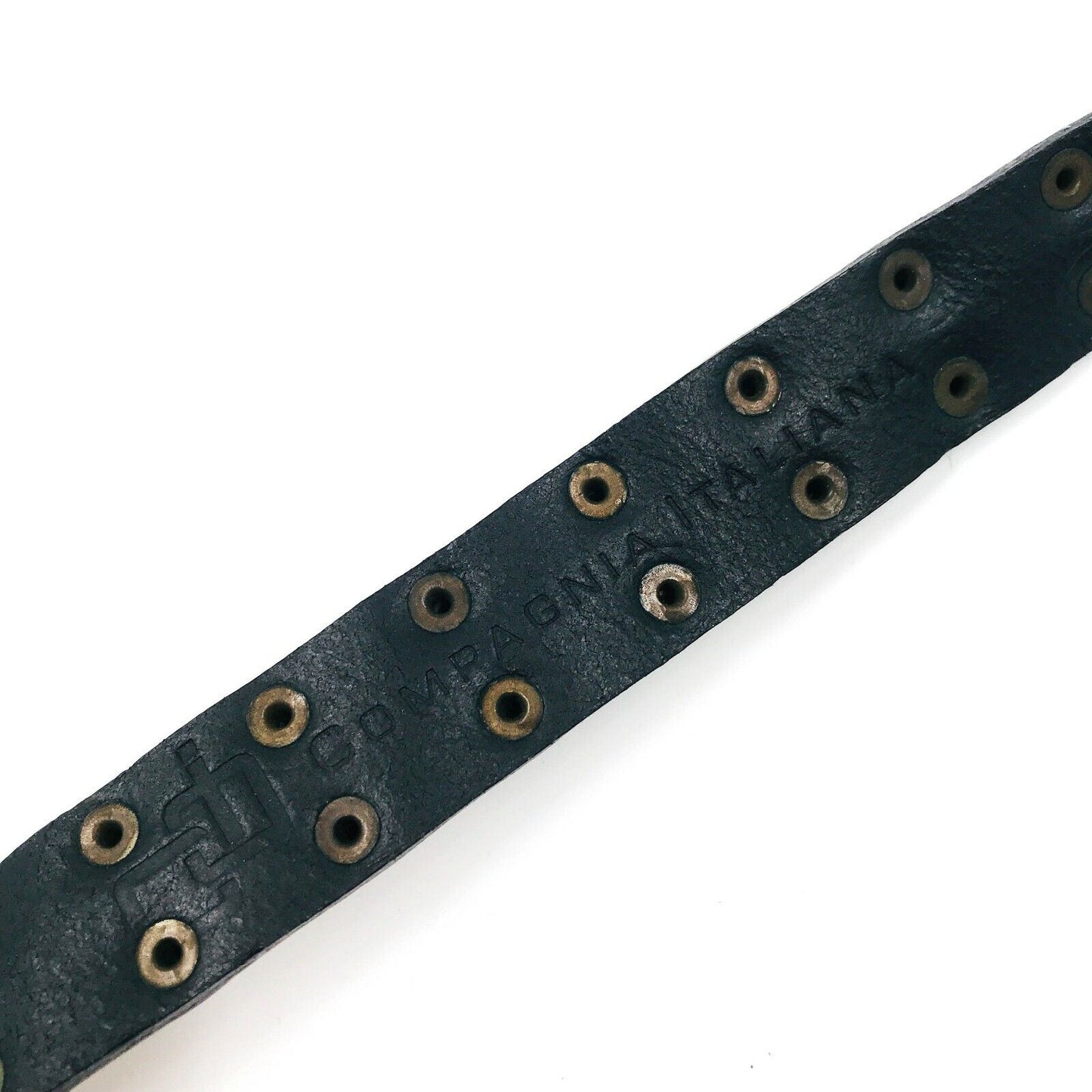 COMPAGNIA ITALIANA Ceinture 100% Cuir Noir Bronze Taille Unique Prix conseillé 88 €