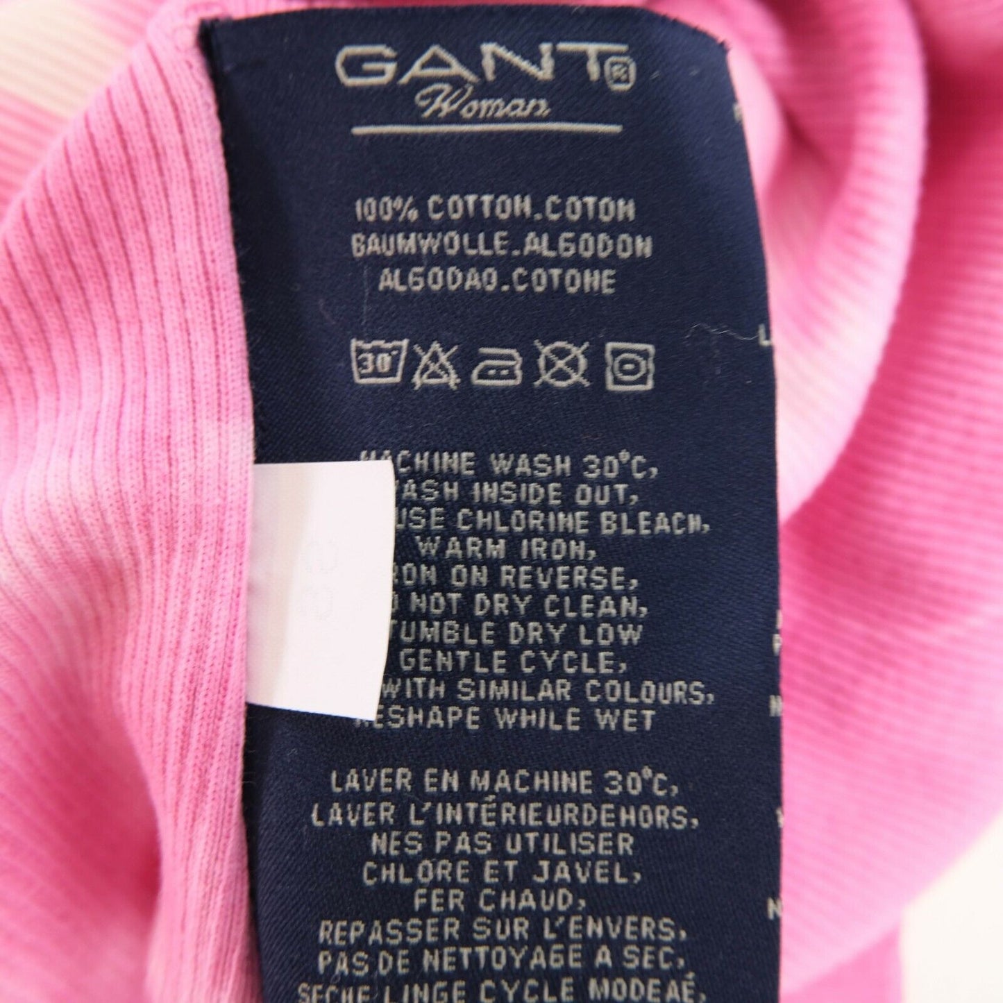 GANT Pink Boat Neck Top T Shirt Size M