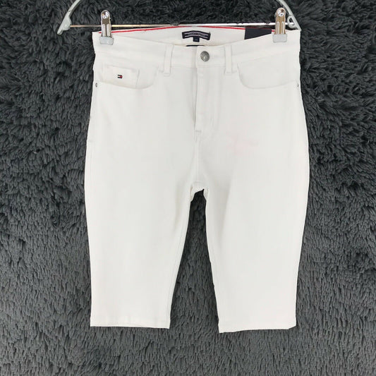 Tommy Hilfiger Jungen Weiße Jeansshorts mit normaler Passform, Größe 176 cm W27