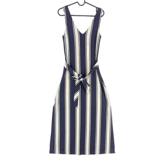 GANT Navy Blue Striped Maxi Jersey Sleeveless Dress Size S