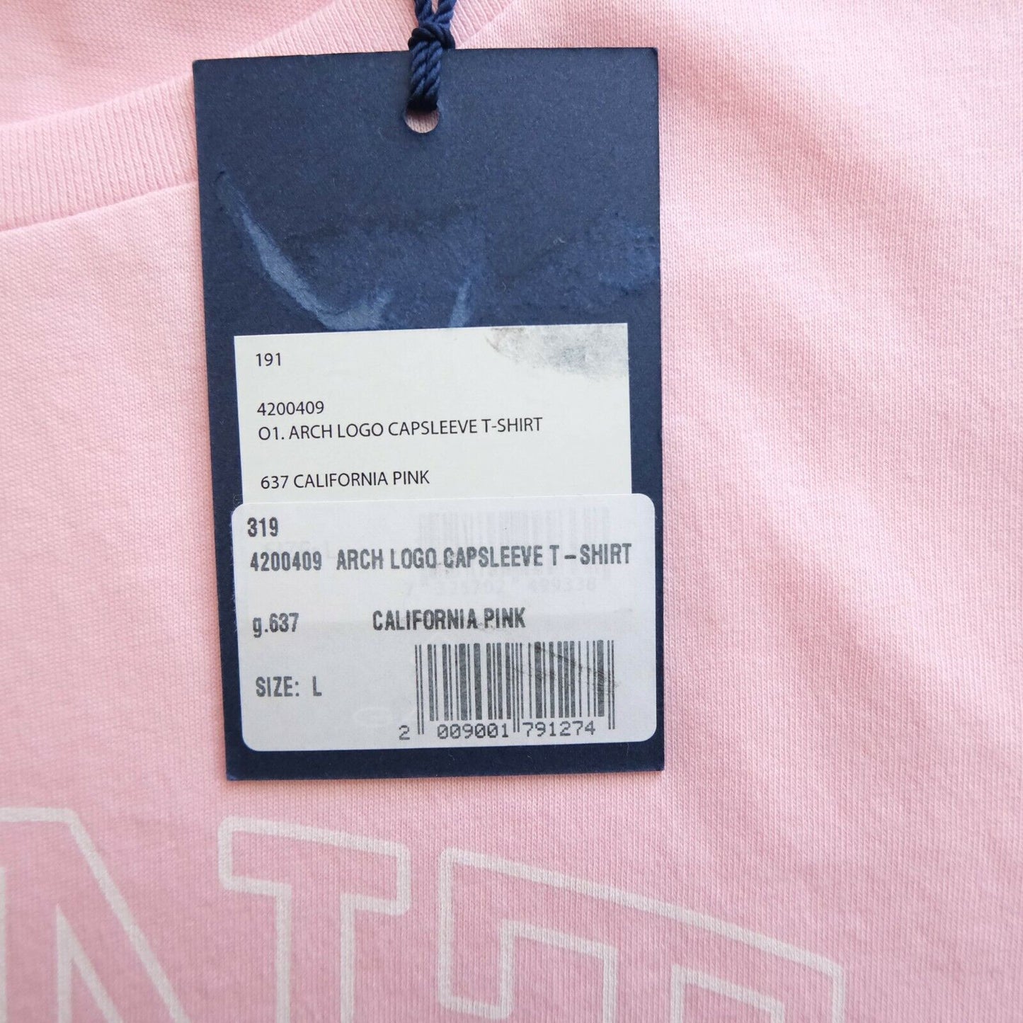 GANT Pink Arch Logo Crew Neck T Shirt Size L